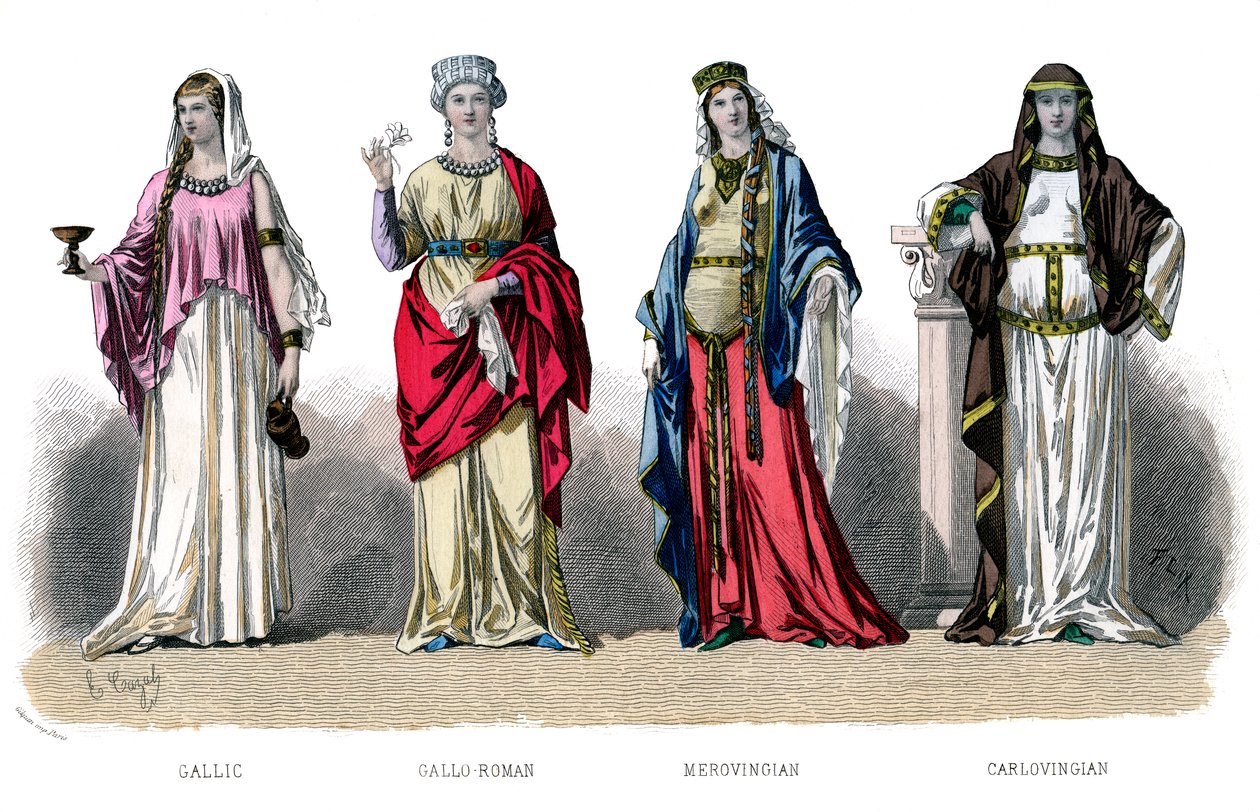 Strój francuski: galijski, Gallo Roman, Merowing, Carlovingian, 1882 r autorstwa Unbekannt