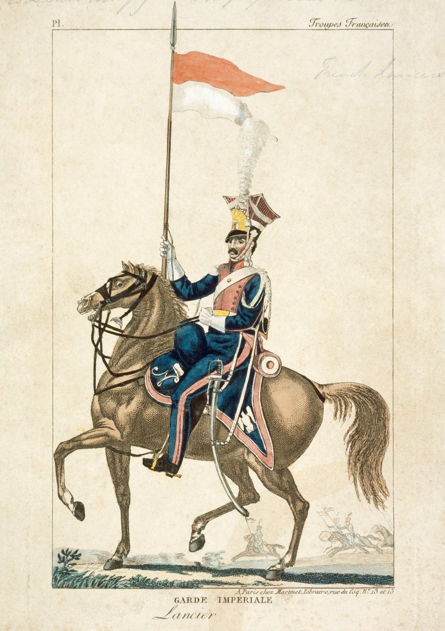 Francuski ułan gwardii cesarskiej, wojny napoleońskie, ok. 1815 r. autorstwa Unbekannt