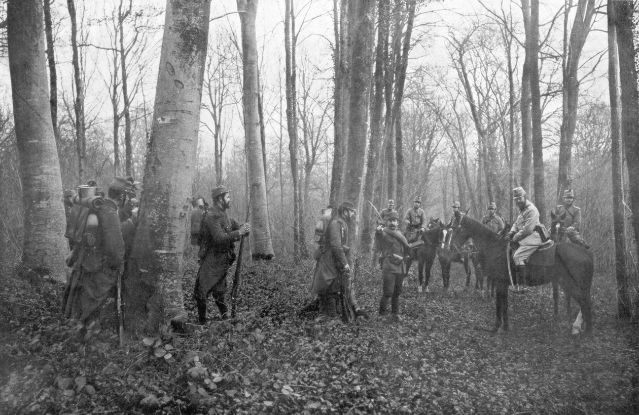 Francuskie patrole w Lesie Argonne, Francja, 1915 autorstwa Unbekannt