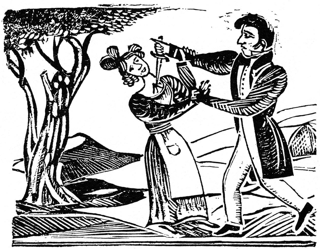 Popularny francuski drzeworyt ilustrujący morderstwa, ok. 1840 1964 r. autorstwa Unbekannt