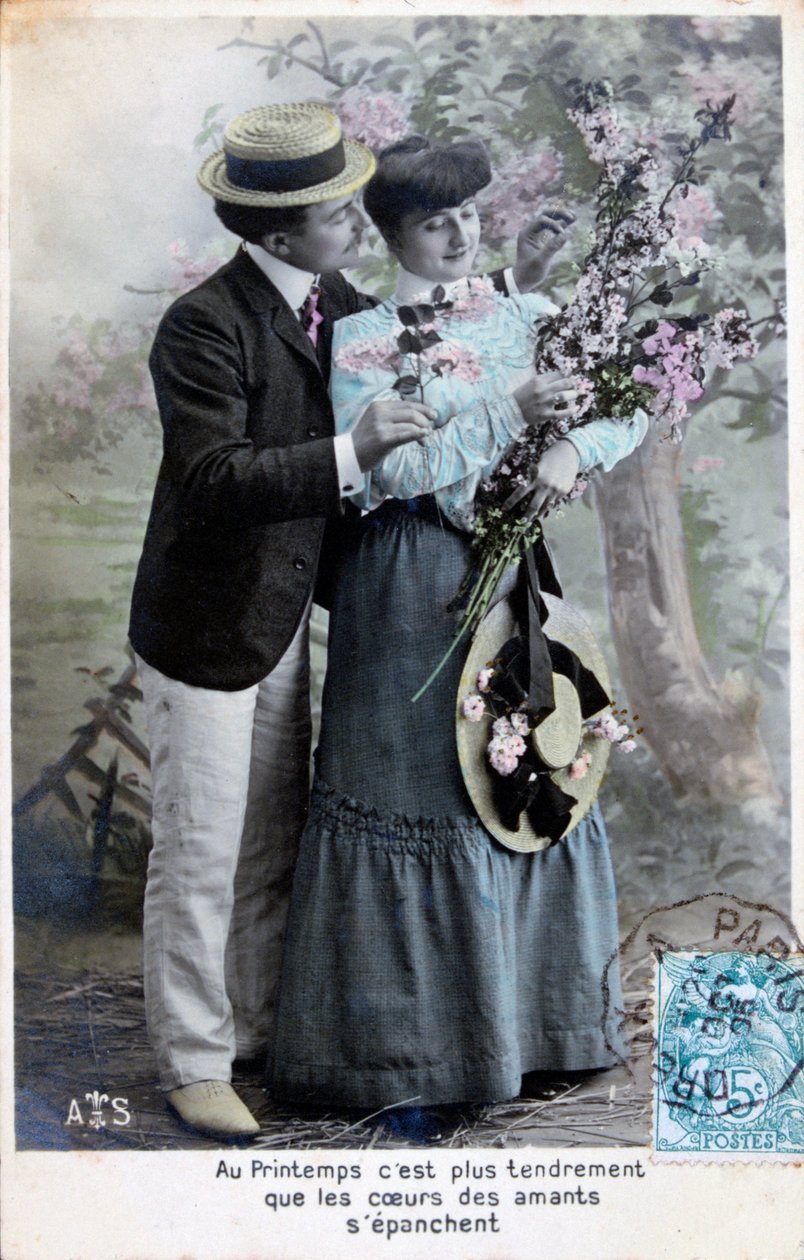Romantyczna pocztówka francuska, ok. 1900 autorstwa Unbekannt