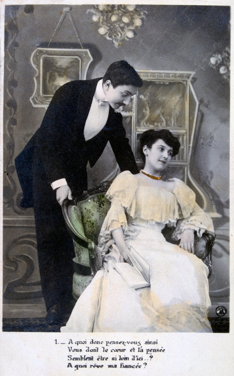 Romantyczna pocztówka francuska, ok. 1900 autorstwa Unbekannt