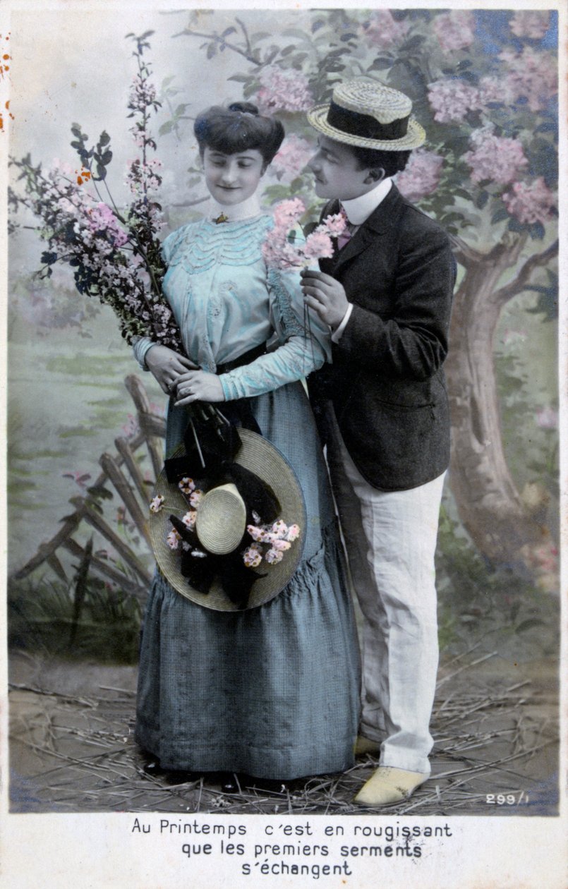 Romantyczna francuska pocztówka, ok. 1900 autorstwa Unbekannt