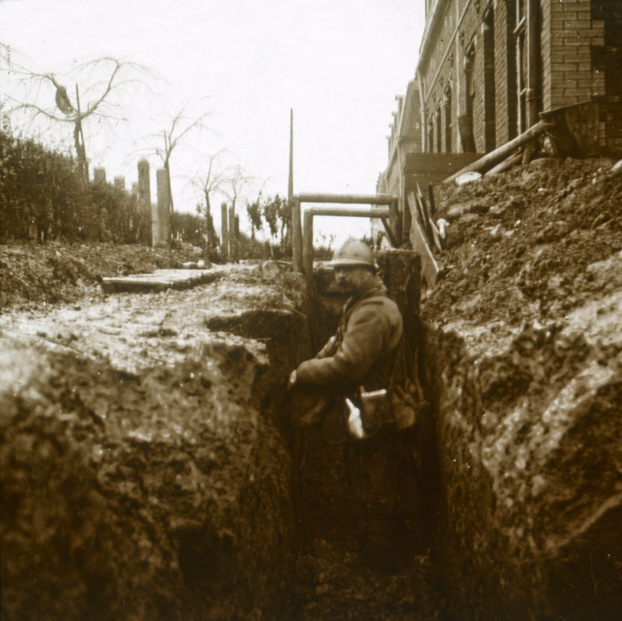 Francuski żołnierz w okopach, c1914-c1918 autorstwa Unbekannt