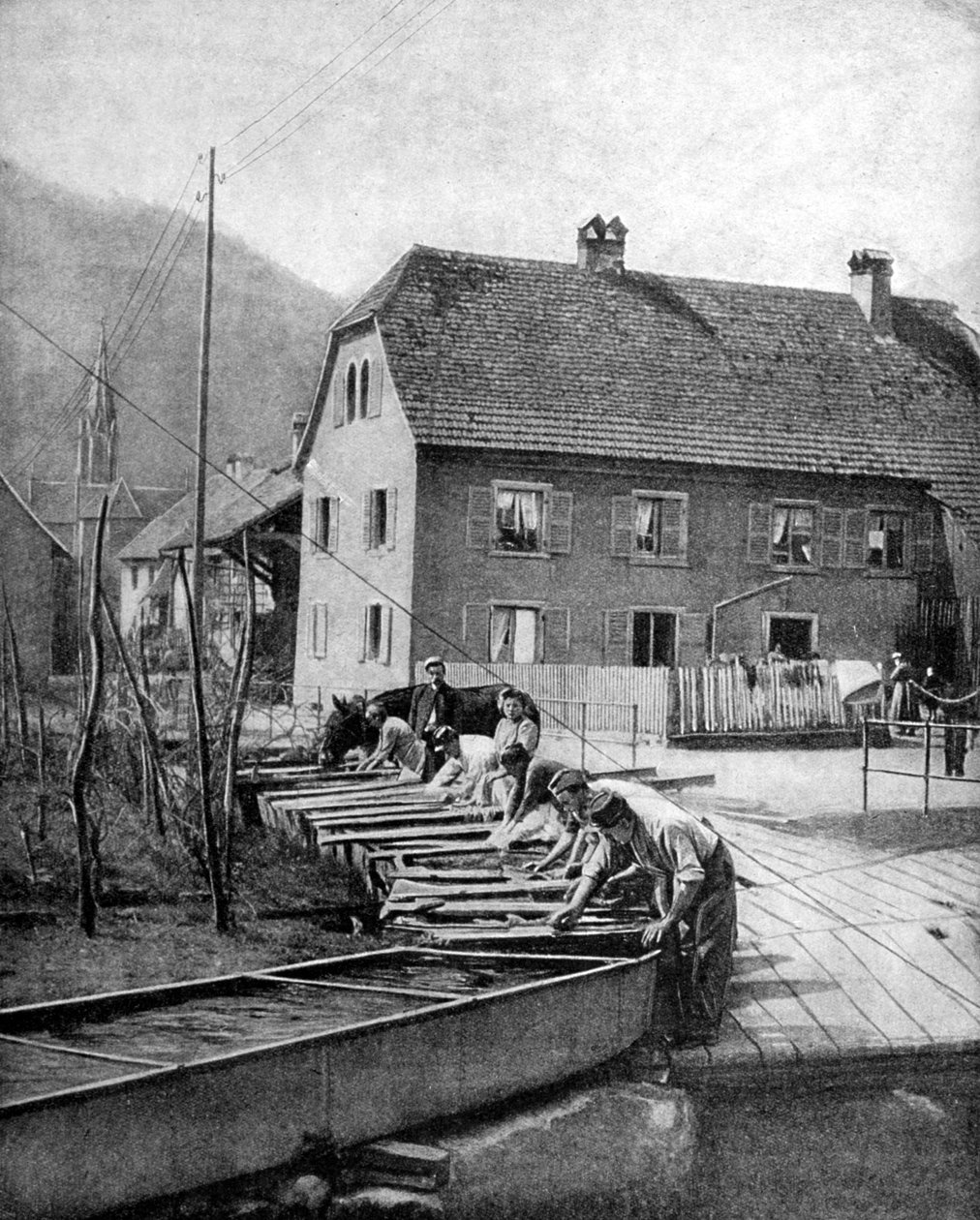 Żołnierze francuscy robiący pranie, I wojna światowa, 1915 autorstwa Unbekannt