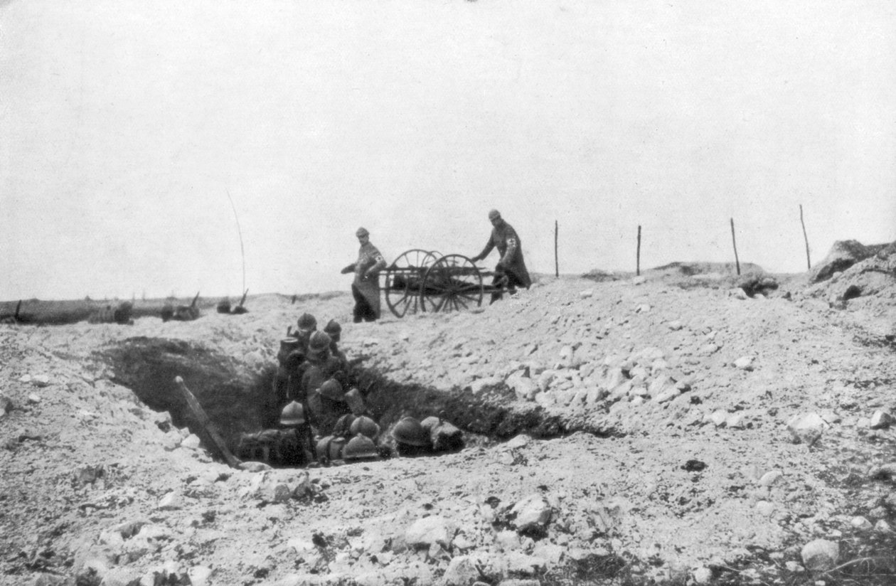 Żołnierze francuscy w okopach, druga bitwa pod Szampanią, Francja, 25 września – 6 listopada 1915 autorstwa Unbekannt