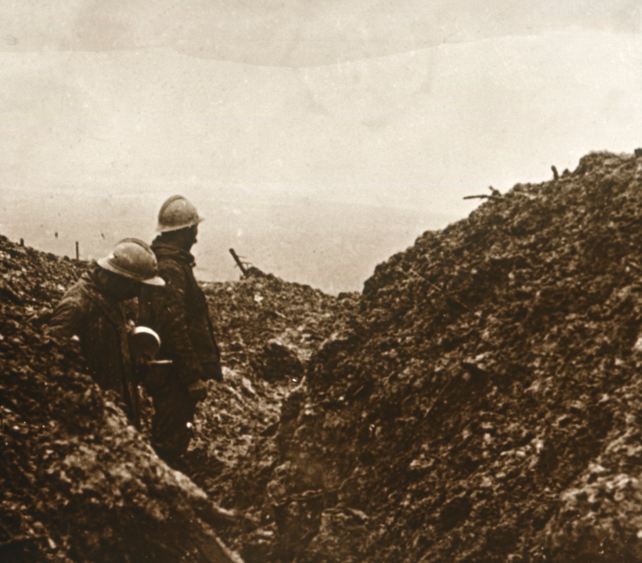 Żołnierze francuscy w okopach, c1914-c1918 autorstwa Unbekannt