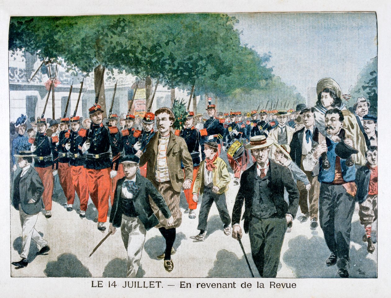 Żołnierze francuscy powracający z Przeglądu 14 lipca 1901 r. autorstwa Unbekannt
