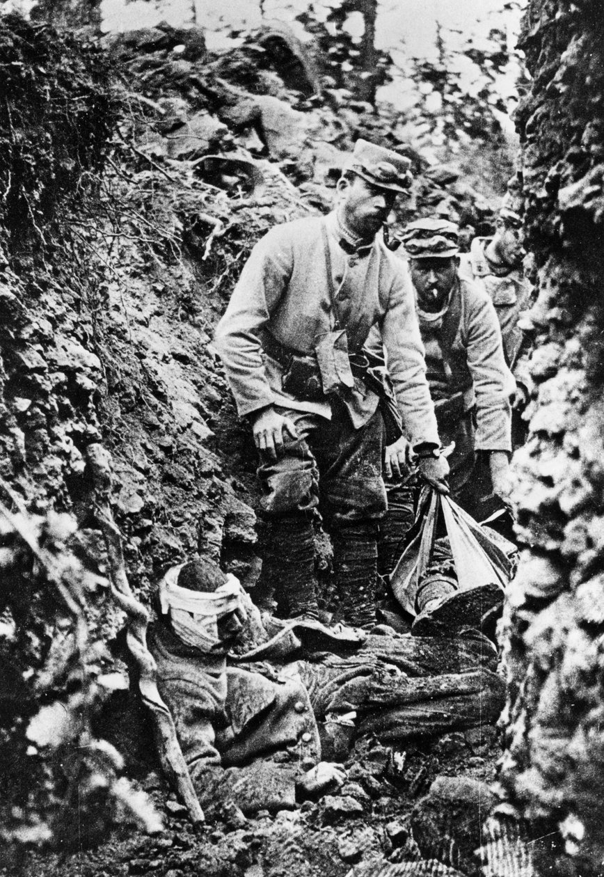 Wojska francuskie po niemieckim ataku i bombardowaniu, I wojna światowa, 30 czerwca 1915 autorstwa Unbekannt
