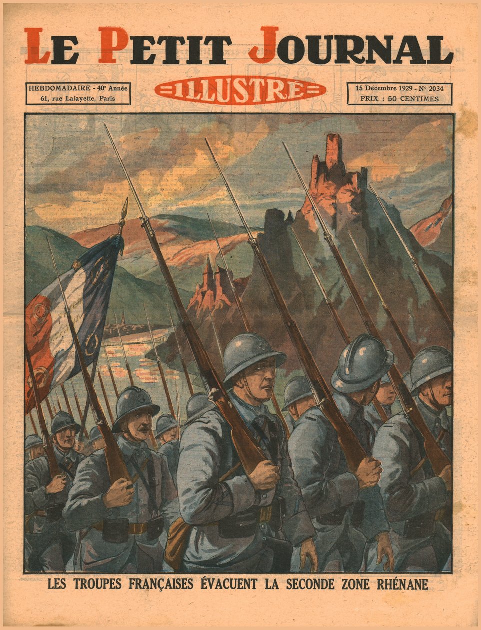 Wojska francuskie opuszczające drugą strefę Renu, 1929. autorstwa Unbekannt