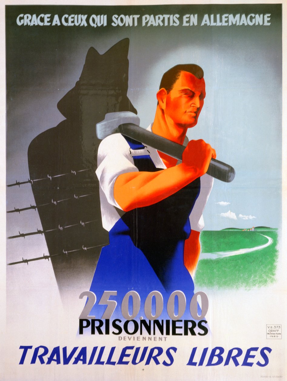 Plakat francuscy robotnicy dla Niemiec, 1943 autorstwa Unbekannt