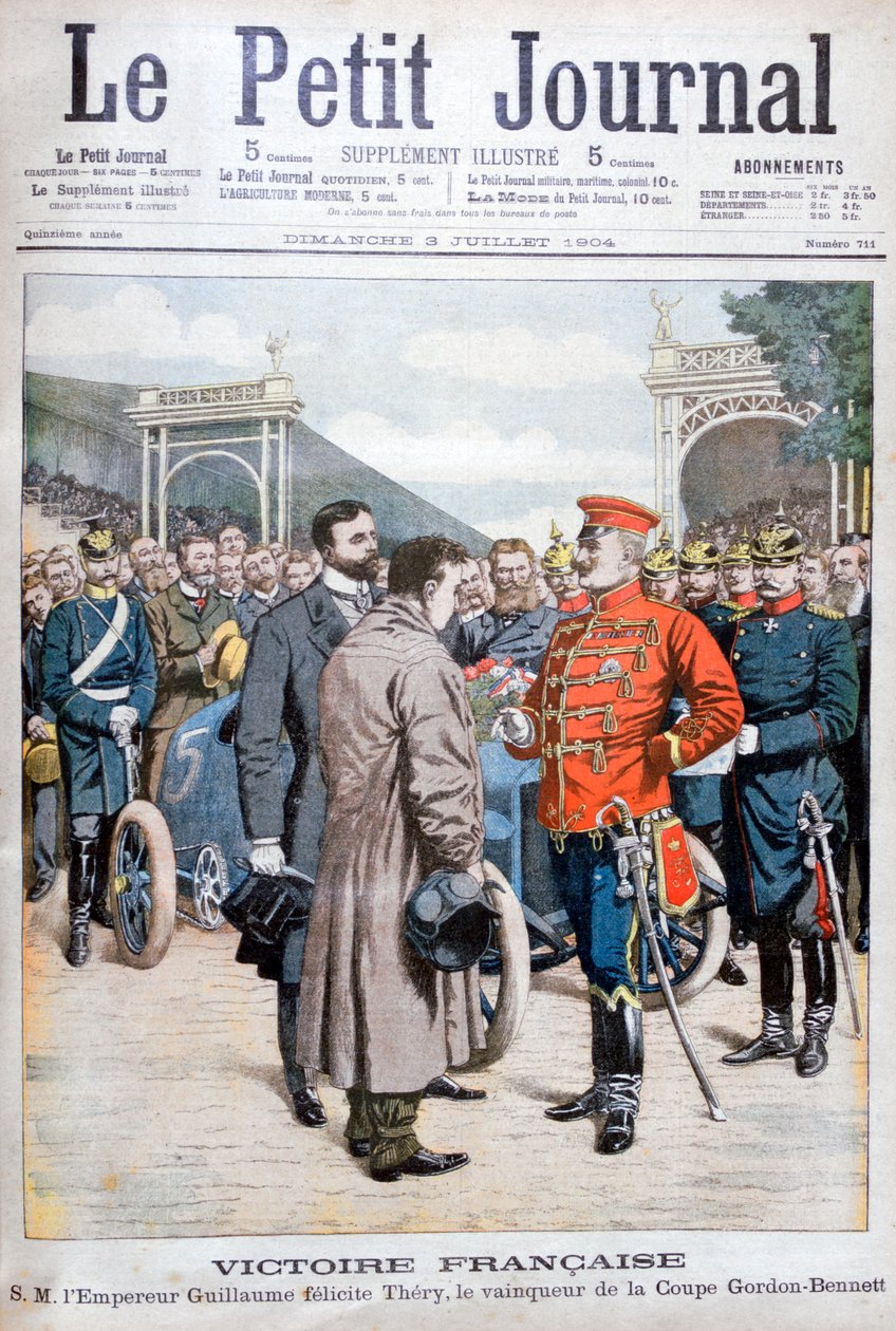 Francuz Leon Therery, zwycięzca Pucharu Gordona Bennetta w wyścigach samochodowych, 1904 autorstwa Unbekannt