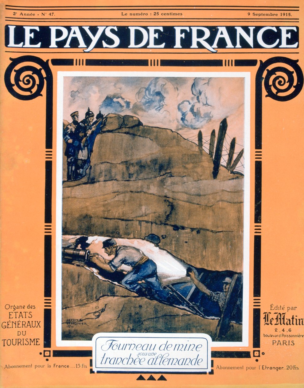 Przednia okładka Le Pays de France, 9 września 1915 r autorstwa Unbekannt