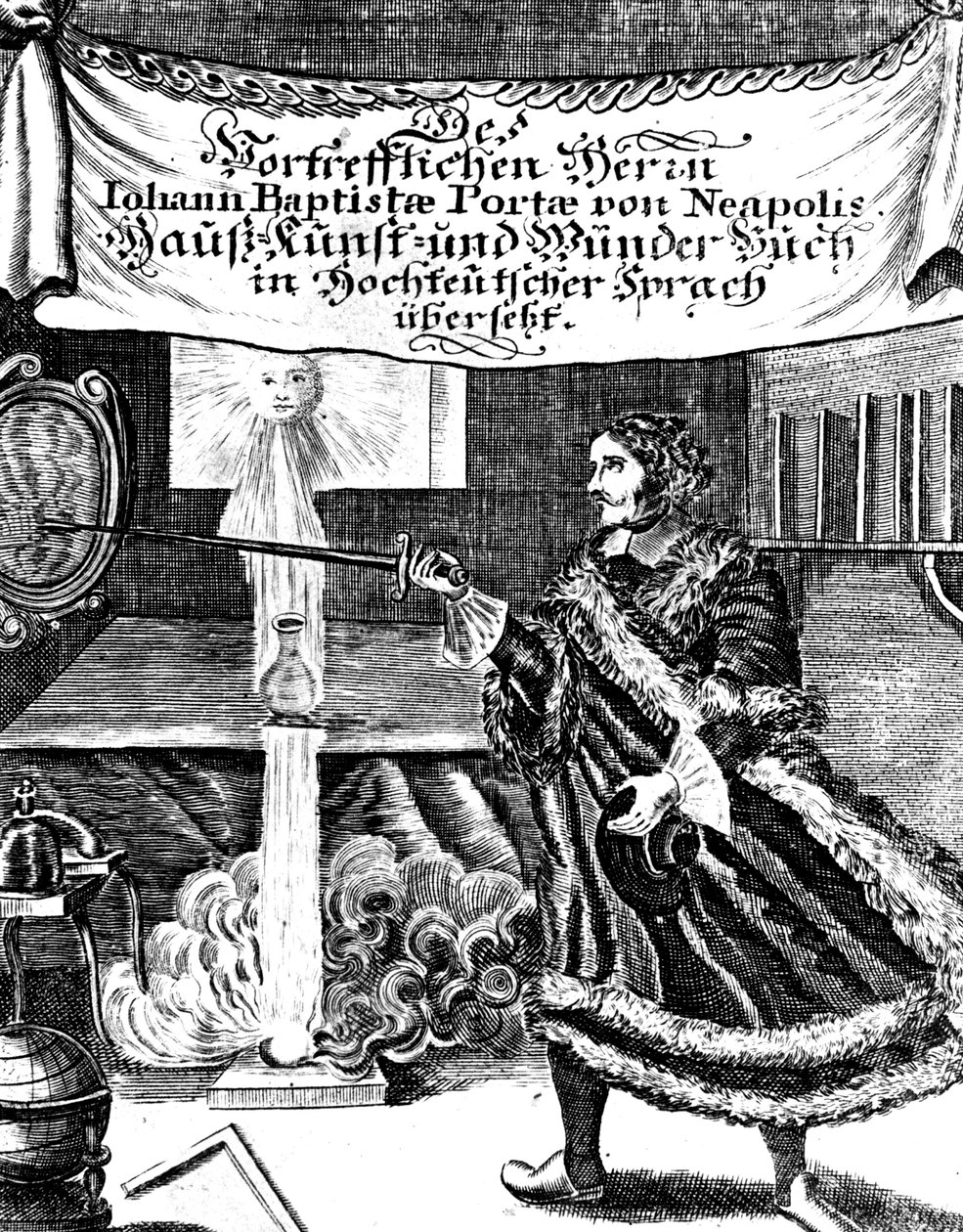 Frontyspis Magia Naturalis autorstwa Johannesa Baptisty della Porta, 1715 autorstwa Unbekannt