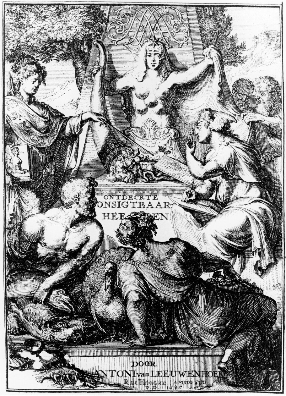 Frontyspis opróżniania i odkrywania... Listy Antona van Leeuwenhoeka, 1686 autorstwa Unbekannt