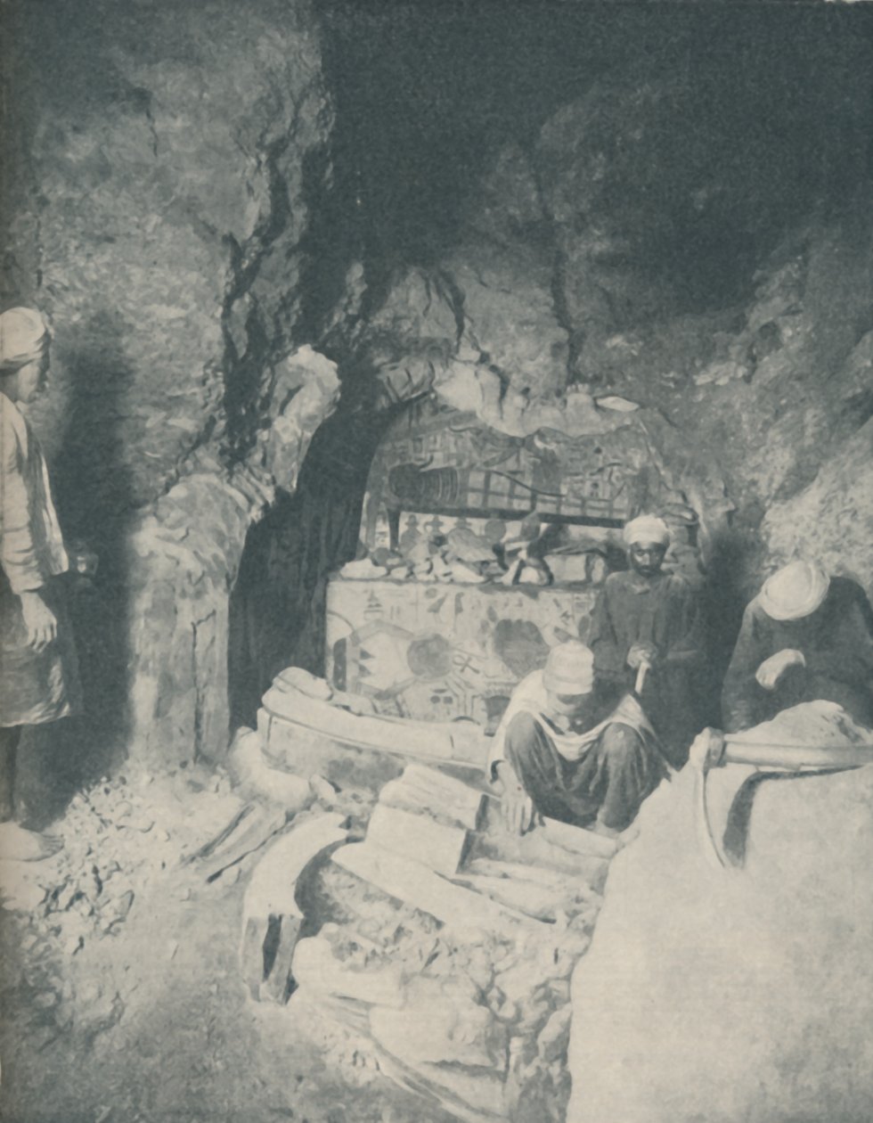 Komnata Pogrzebowa, w której egipskie mumie oczekiwały zmartwychwstania, ok. 1935 r. autorstwa Unbekannt