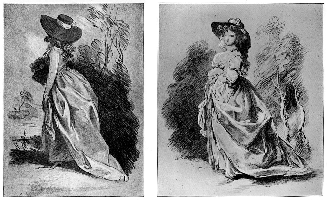 Gainsborough studiuje dla swojego słynnego portretu księżnej Devonshire, c1787 1901 autorstwa Unbekannt