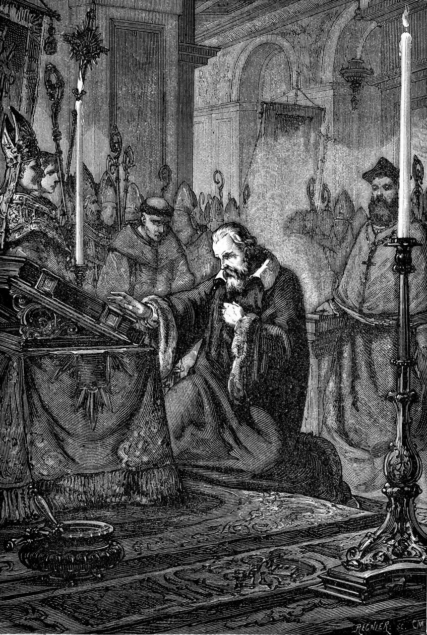 Galileo Galilei, włoski astronom i matematyk wycofujący się, 1633 1880 autorstwa Unbekannt