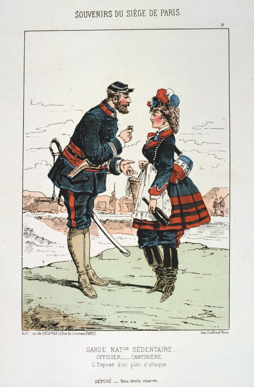 Siedząca Gwardia Narodowa - Oficer Kantyniera, Oblężenie Paryża, 1870-1871 autorstwa Unbekannt