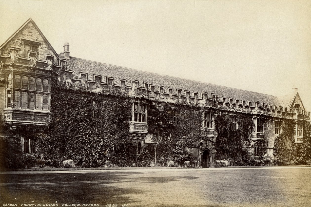 Front ogrodu, St Johns College, Oxford, Oxfordshire, koniec XIX lub początek XX wieku autorstwa Unbekannt