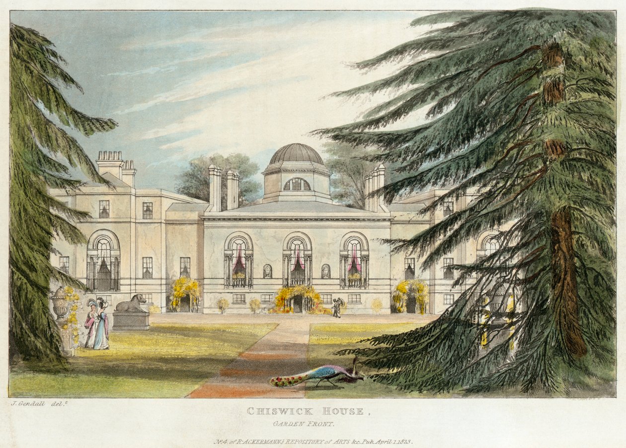 Ogród przed Chiswick House, Hounslow, Londyn, 1823 autorstwa Unbekannt