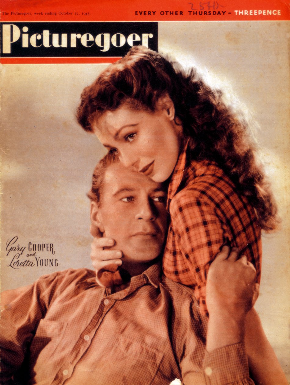 Gary Cooper 1901-1961 i Loretta Young 1913-2000, aktorzy amerykańscy, 1945 autorstwa Unbekannt