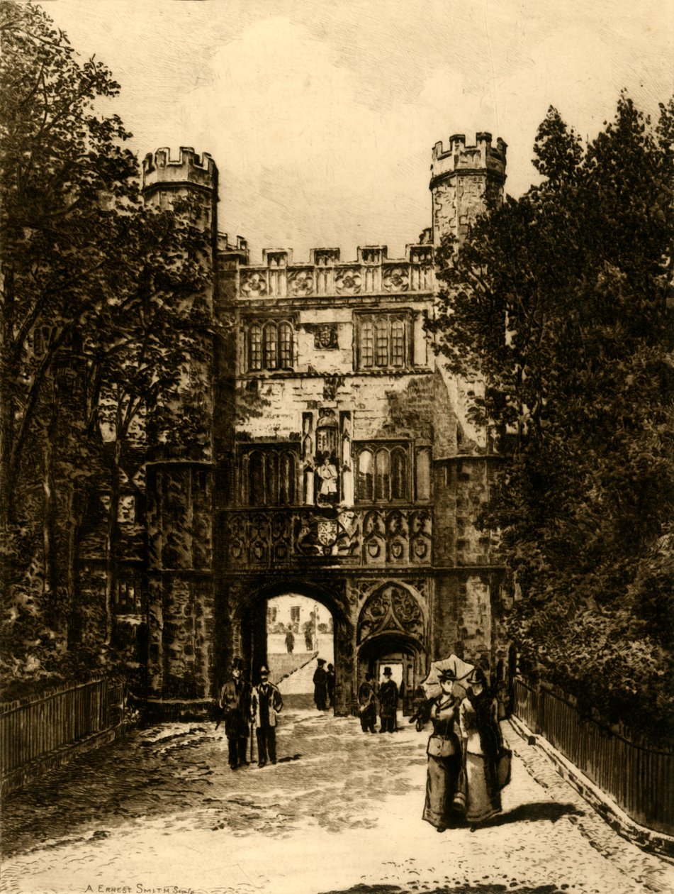 Brama Trinity College, Cambridge, 1898. autorstwa Unbekannt