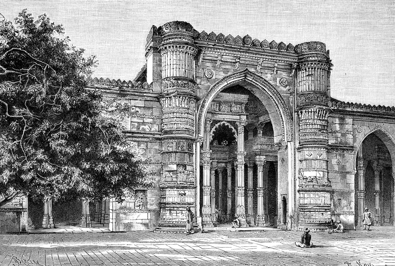 Brama do Wielkiego Meczetu w Ahmadabad, Indie, 1895 r autorstwa Unbekannt