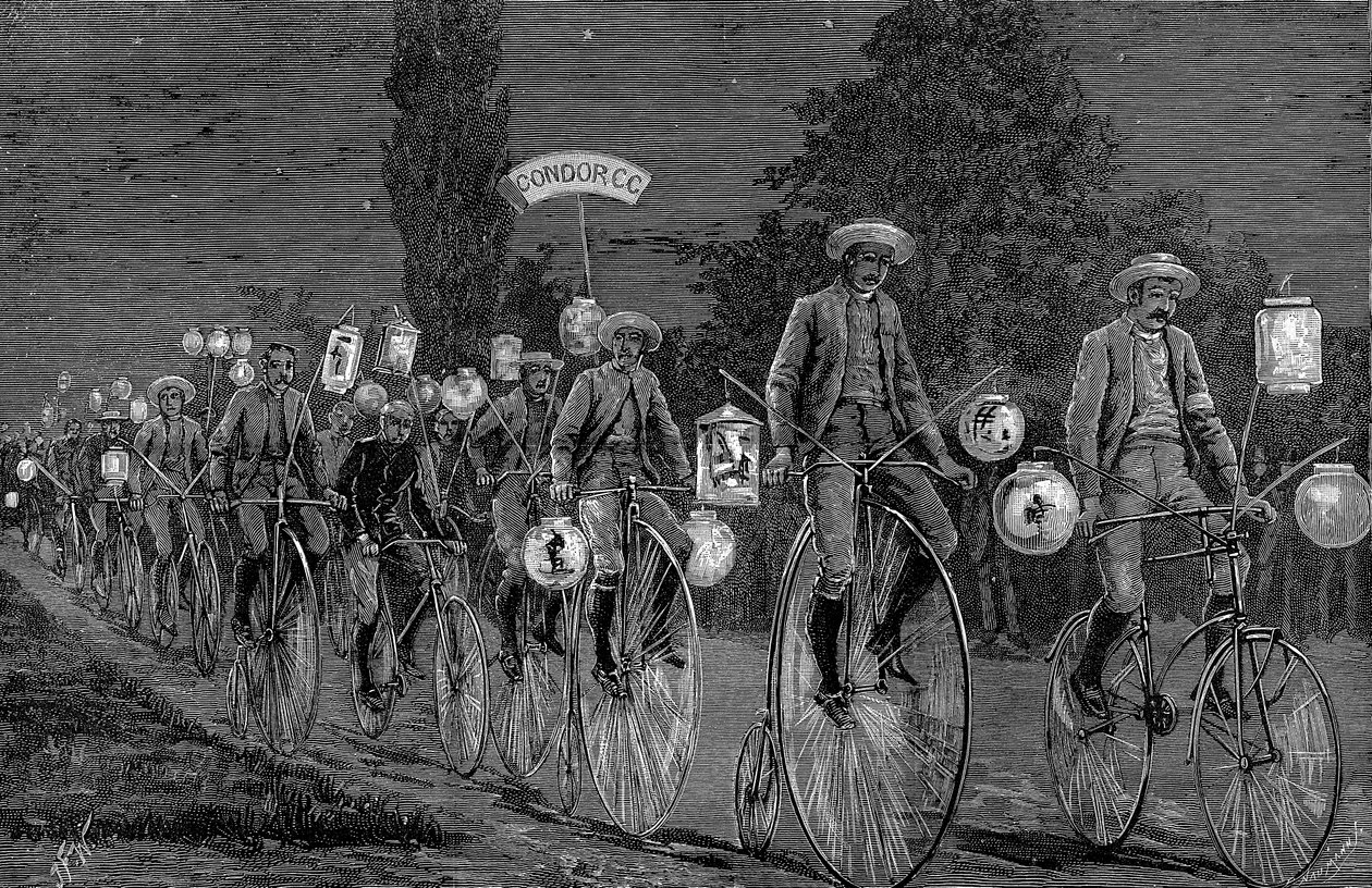 Spotkanie brytyjskich klubów kolarskich w Castle Inn, Woodford, Essex, 1 czerwca 1889 autorstwa Unbekannt