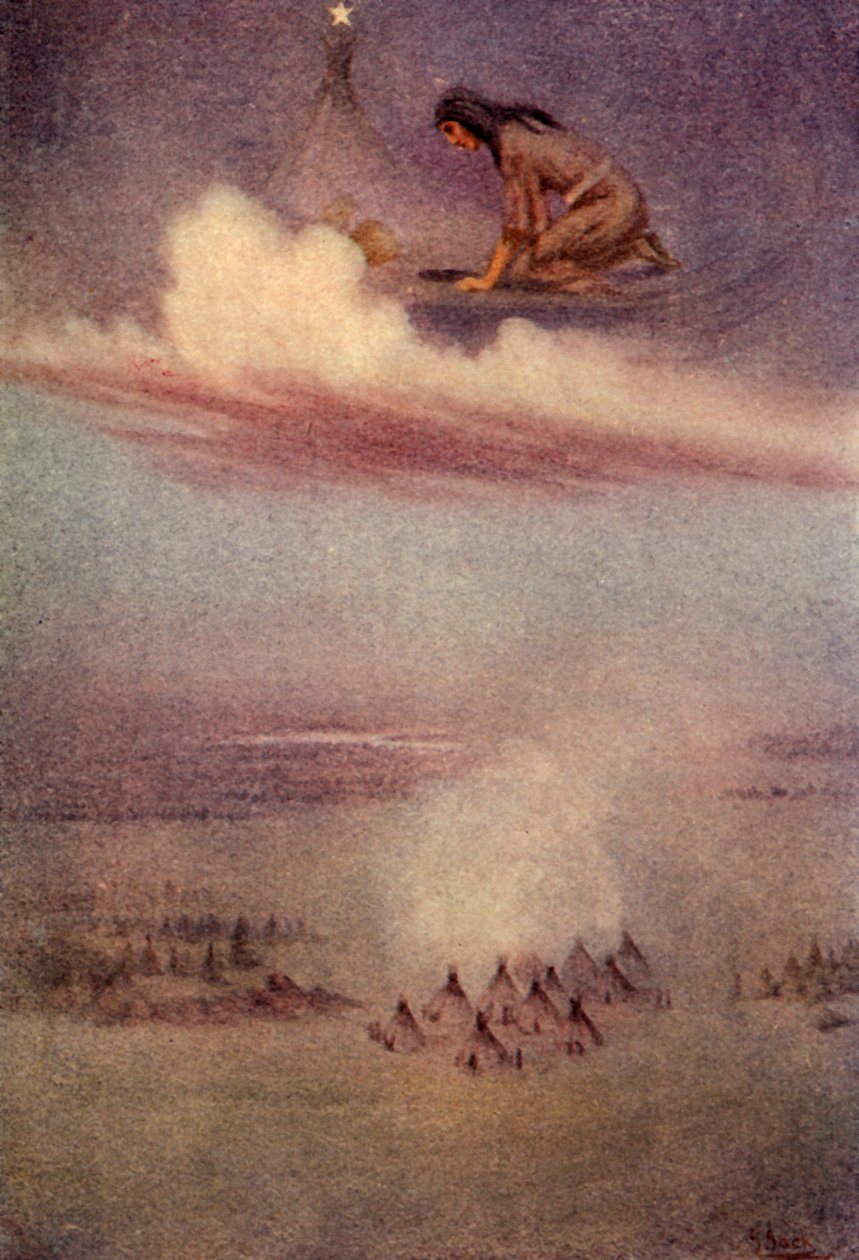 Patrząc w dół, zobaczyła obóz Czarnych Stóp”, 1914. autorstwa Unbekannt