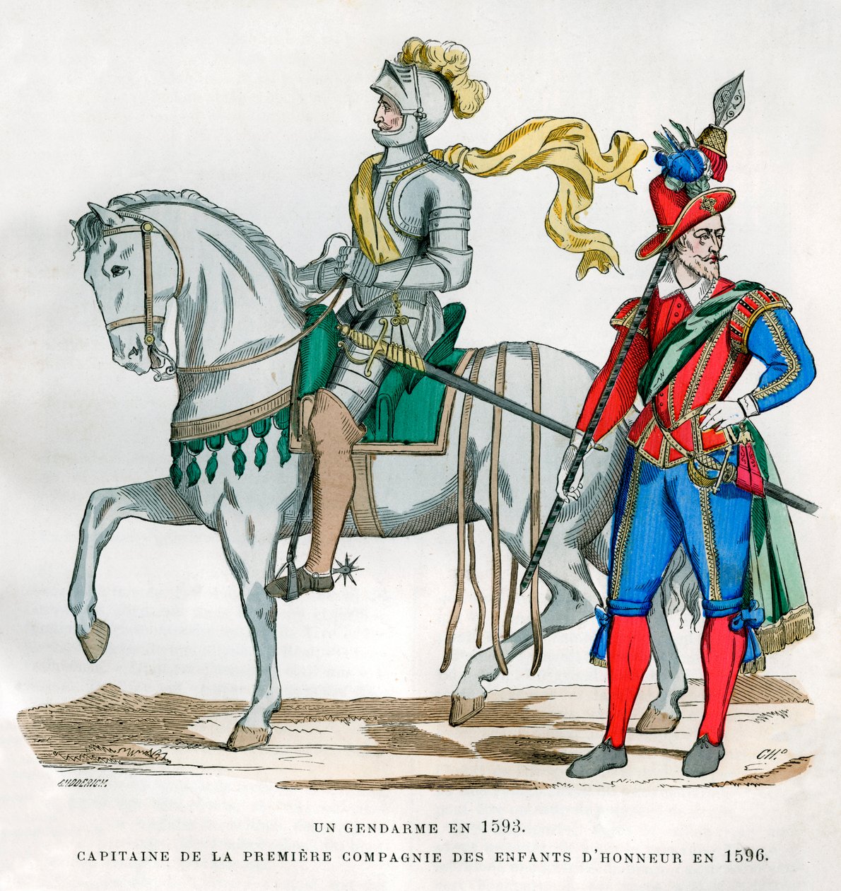 Żandarm, 1583 i kapitan 1. Kompanii Enfants dHonneur, 1596 1882-1884 autorstwa Unbekannt