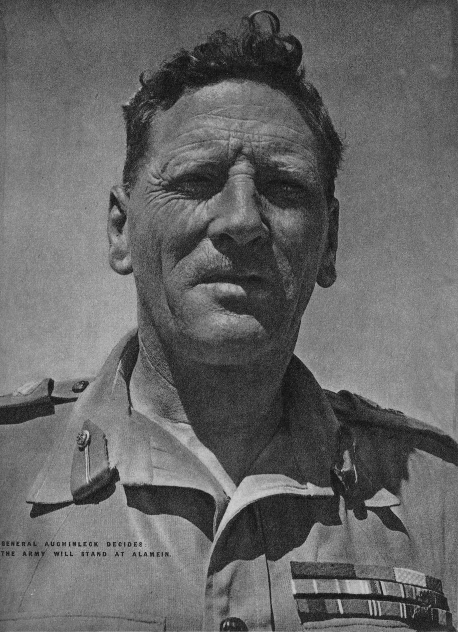Generał Auchinleck zdecydował, że armia stanie w Alamein, 1942-44 autorstwa Unbekannt