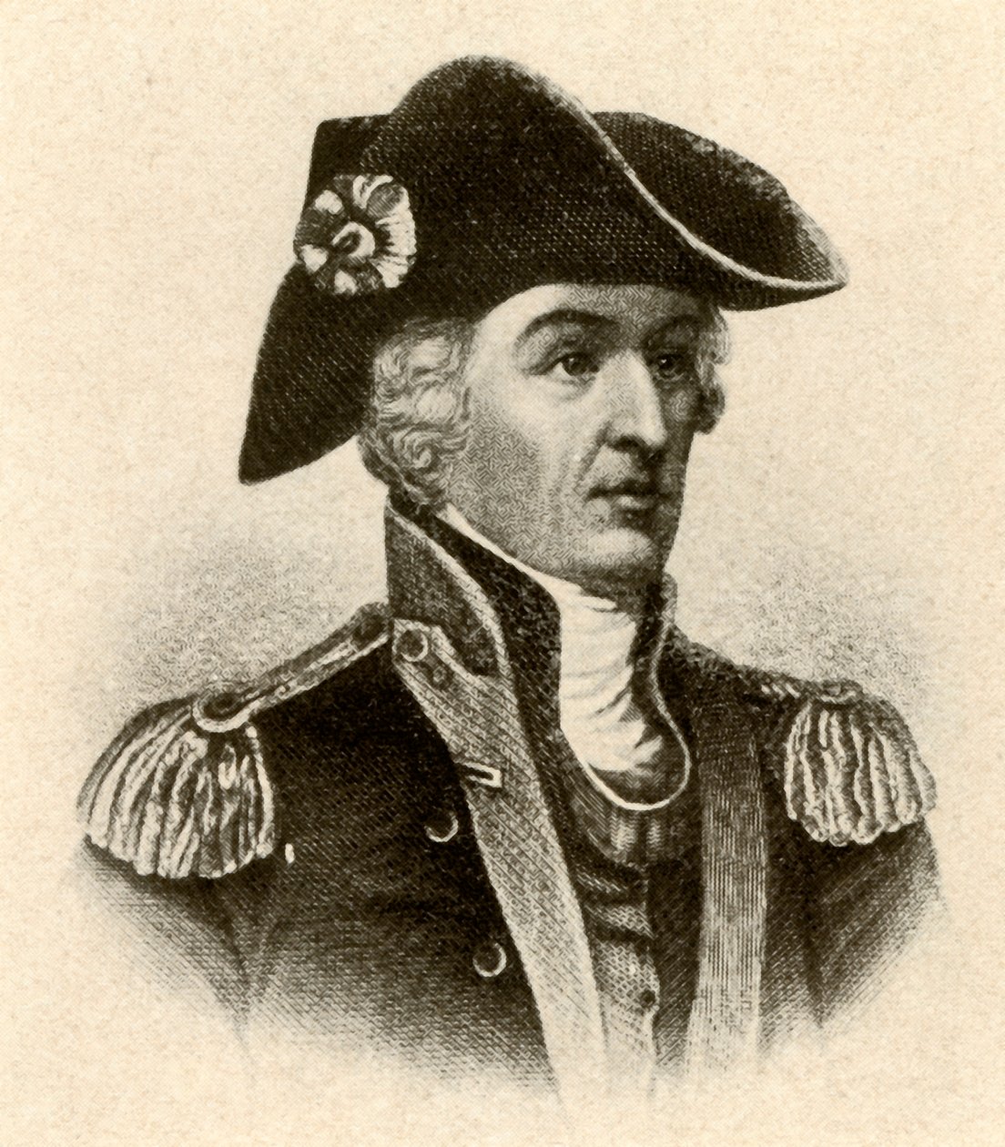 Generał Francis Marion, w płaszczu z wysokim kołnierzem i kamizelką, ok. 1770, 1937. autorstwa Unbekannt