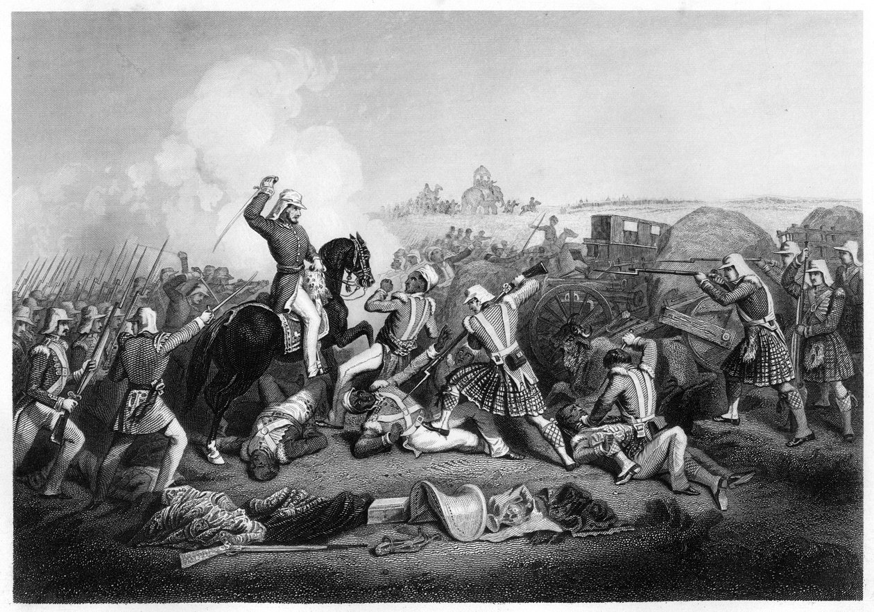 Generał Havelocks atakuje Nana Sahib w Futtypore, 1857, c1860 autorstwa Unbekannt