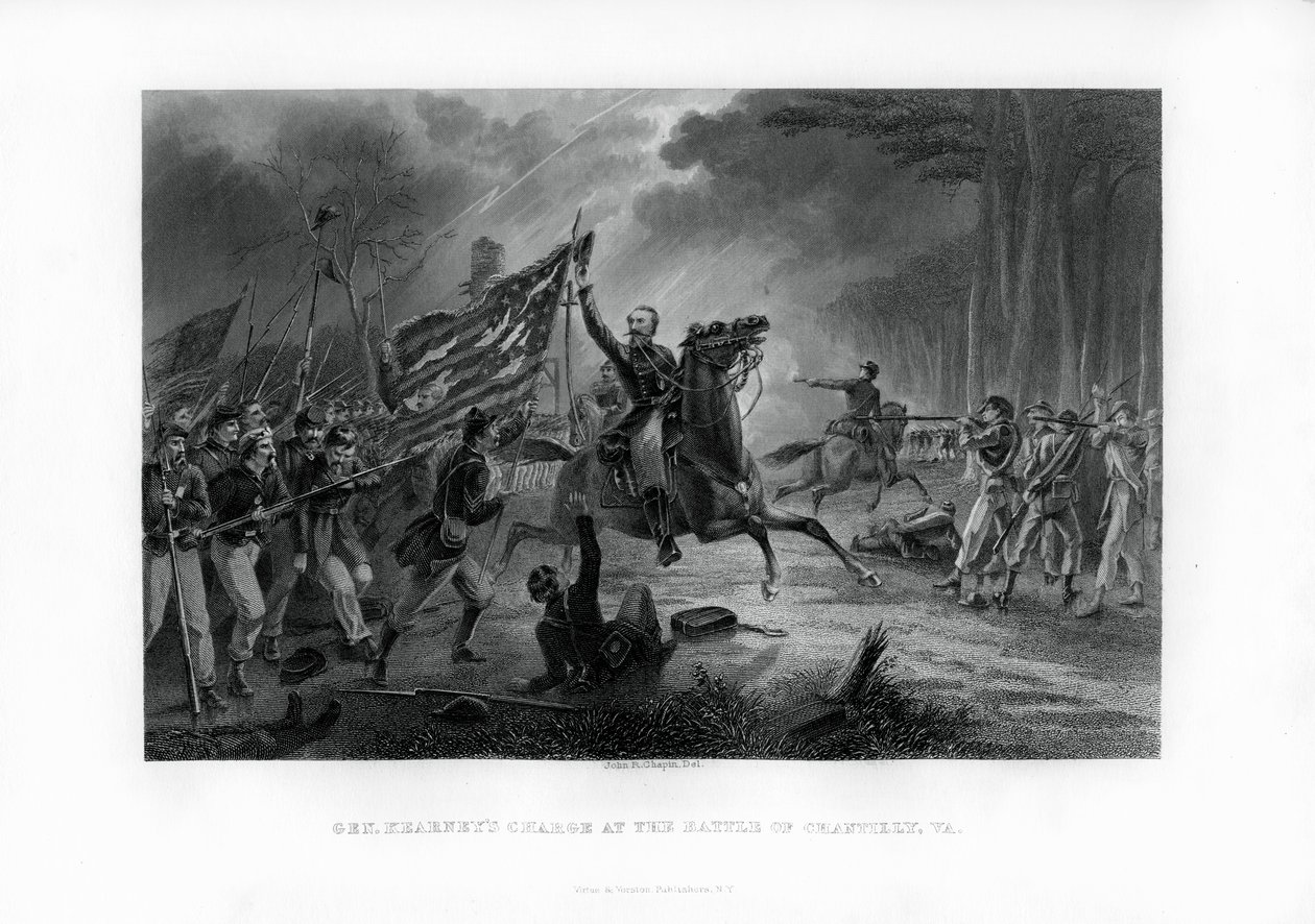 Generał Kearnys Charge, Bitwa pod Chantilly, Wirginia, 1 września 1862, 1862-1867 autorstwa Unbekannt