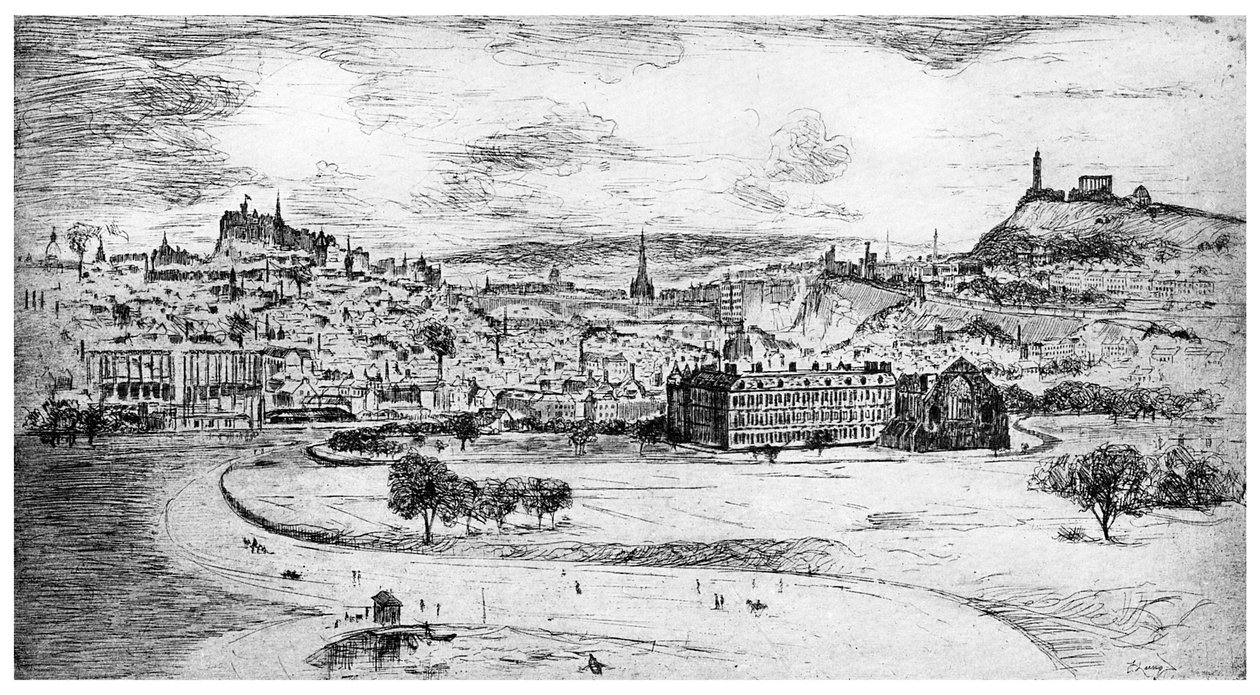 Ogólny widok Edynburga z Arthurs Seat, 1900 autorstwa Unbekannt