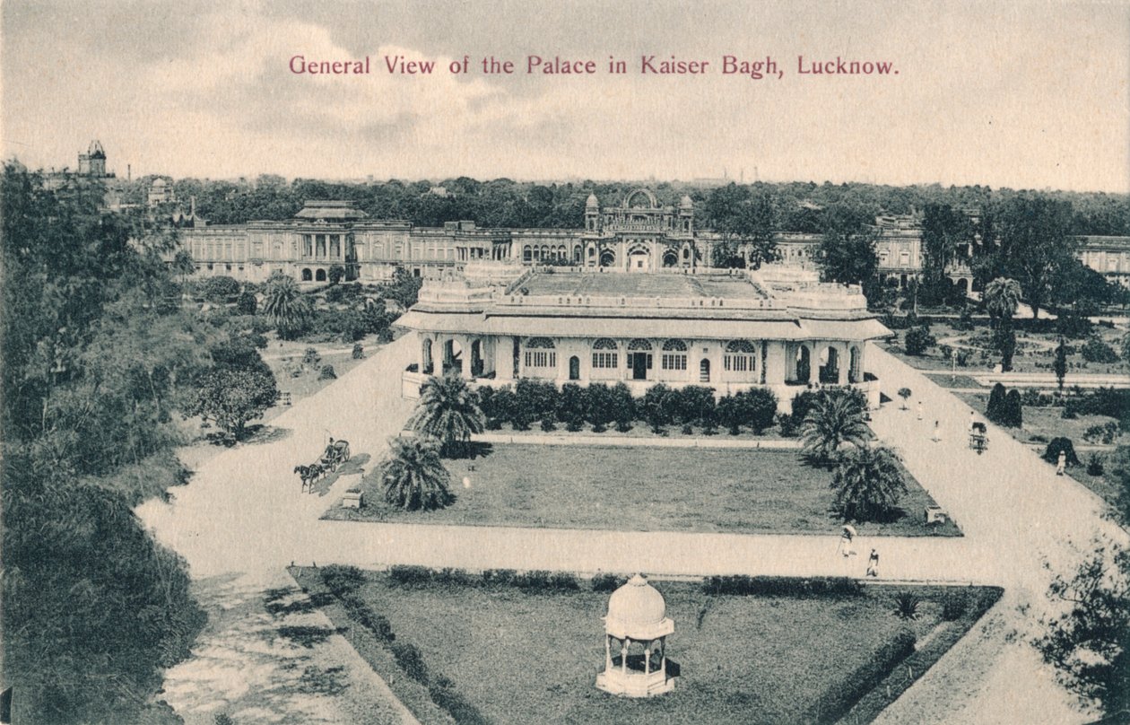 Widok ogólny pałacu w Kaiser Bagh, Lucknow, ok. 1900 autorstwa Unbekannt