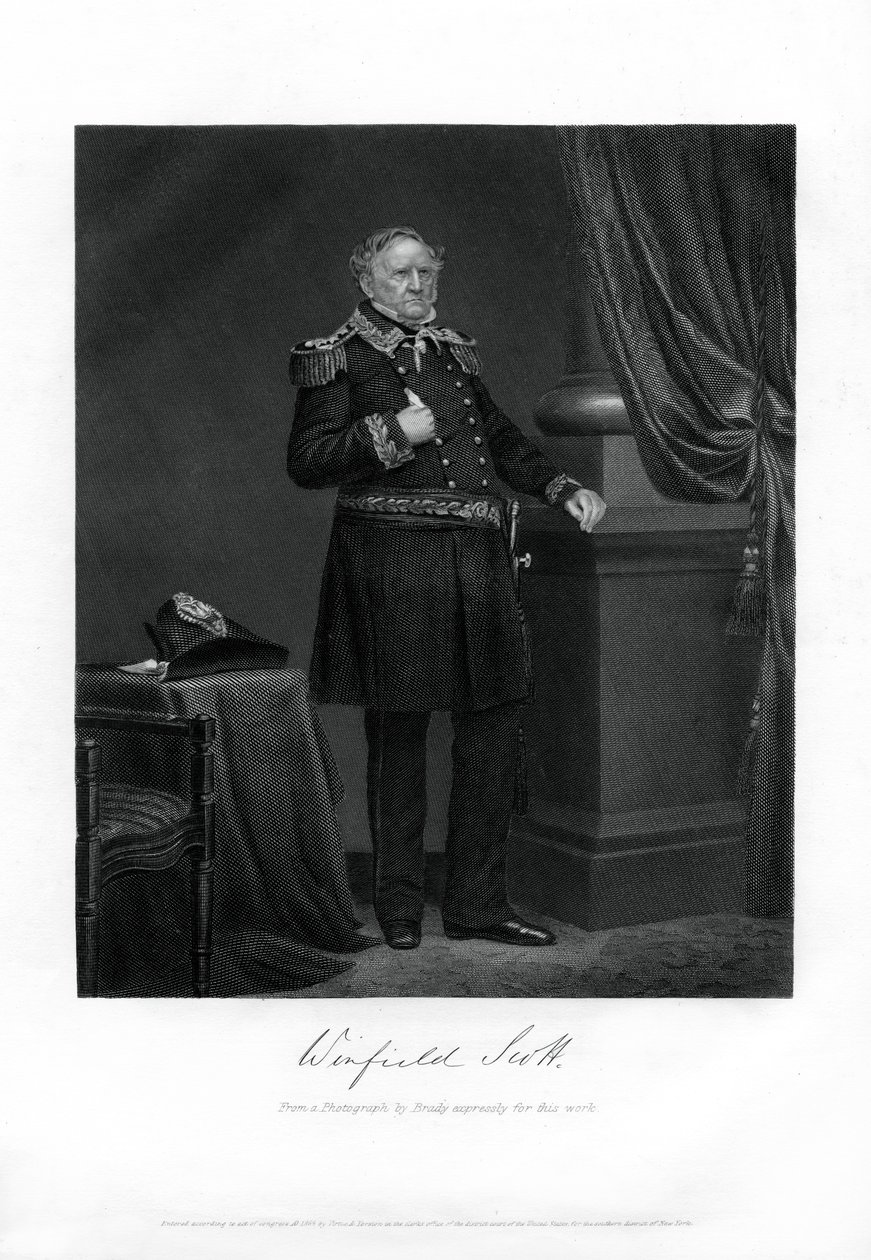 Generał Winfield Scott, generał armii Stanów Zjednoczonych, dyplomata i kandydat na prezydenta, 1862-1867 autorstwa Unbekannt
