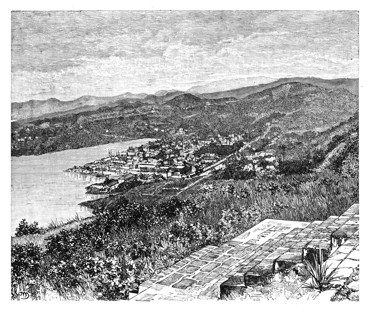 Widok ogólny Castries, wyspa St Lucia, ok. 1890 r. autorstwa Unbekannt