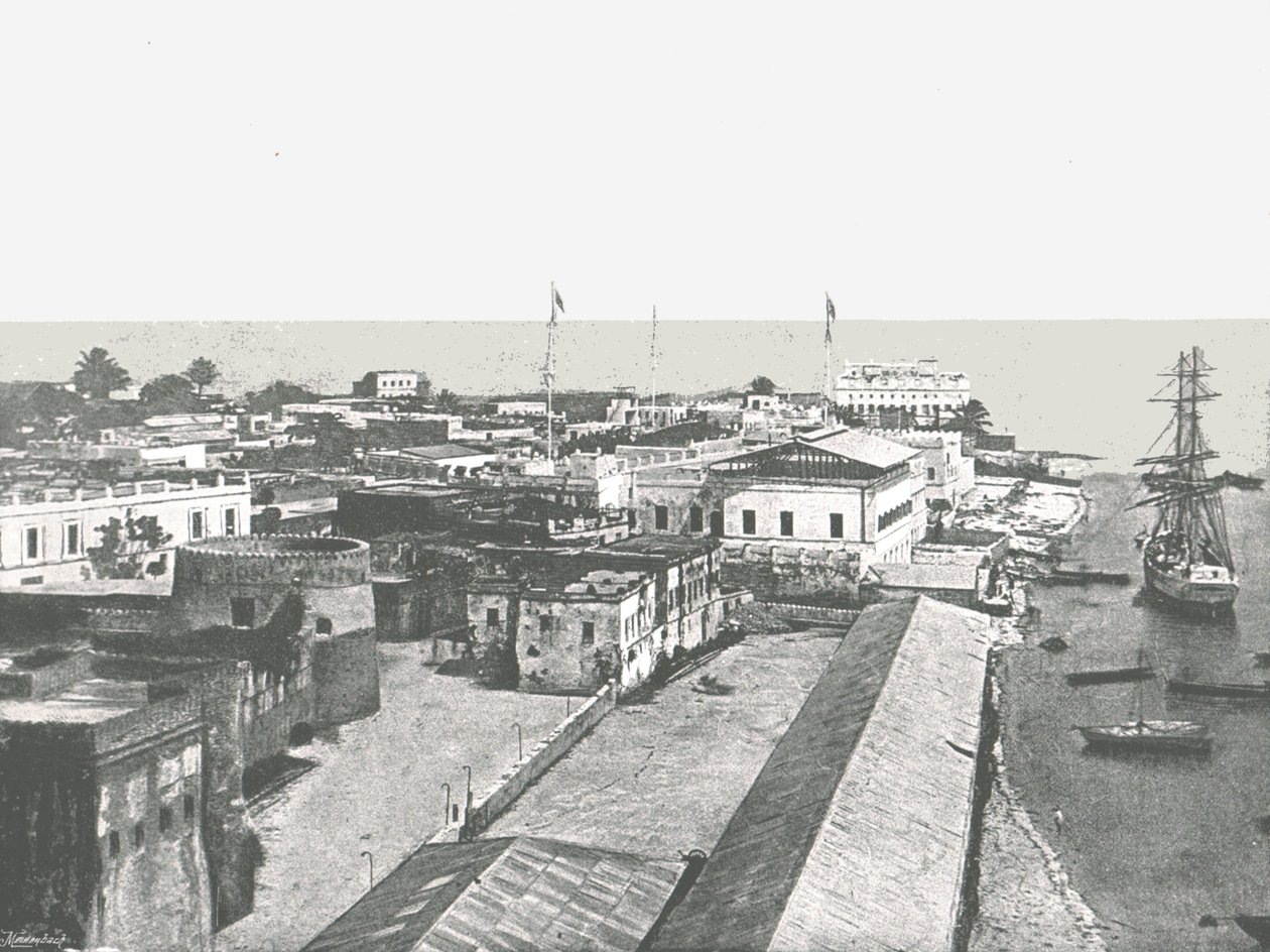 Widok ogólny stolicy, Zanzibar, 1895. autorstwa Unbekannt