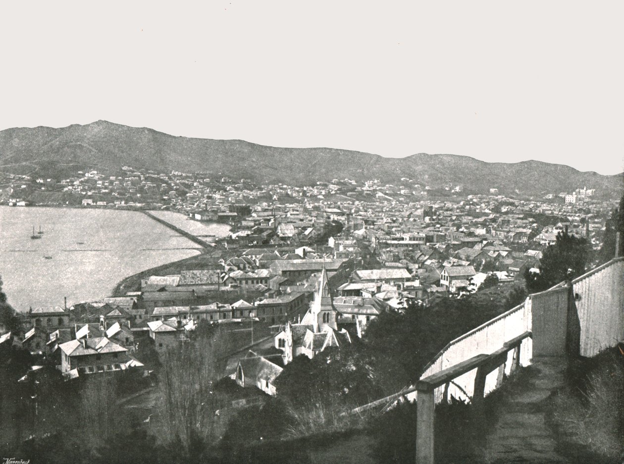 Widok ogólny miasta, Wellington, Nowa Zelandia, 1895. autorstwa Unbekannt