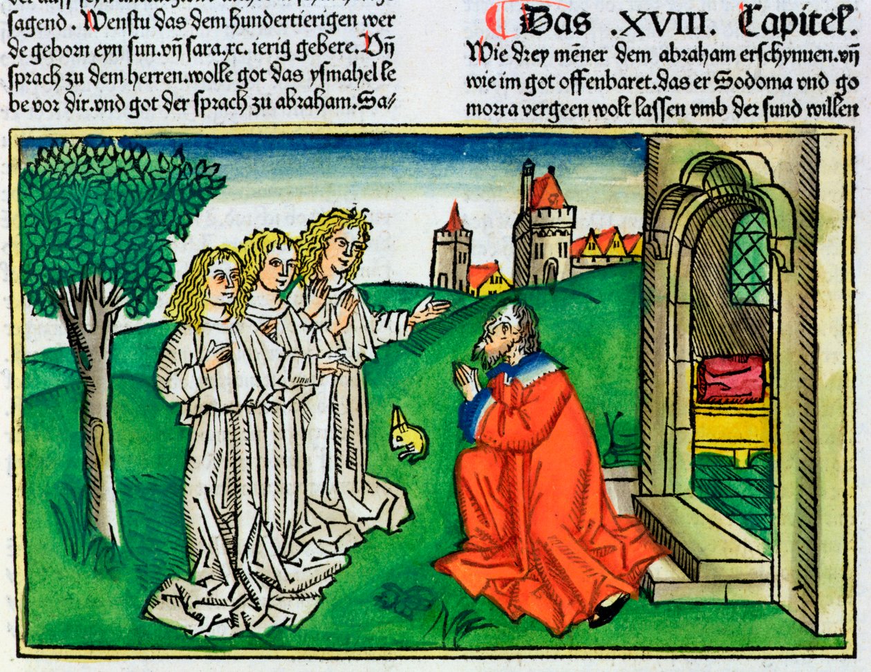 Rodzaju 18:2: Abraham i trzej aniołowie autorstwa Unbekannt