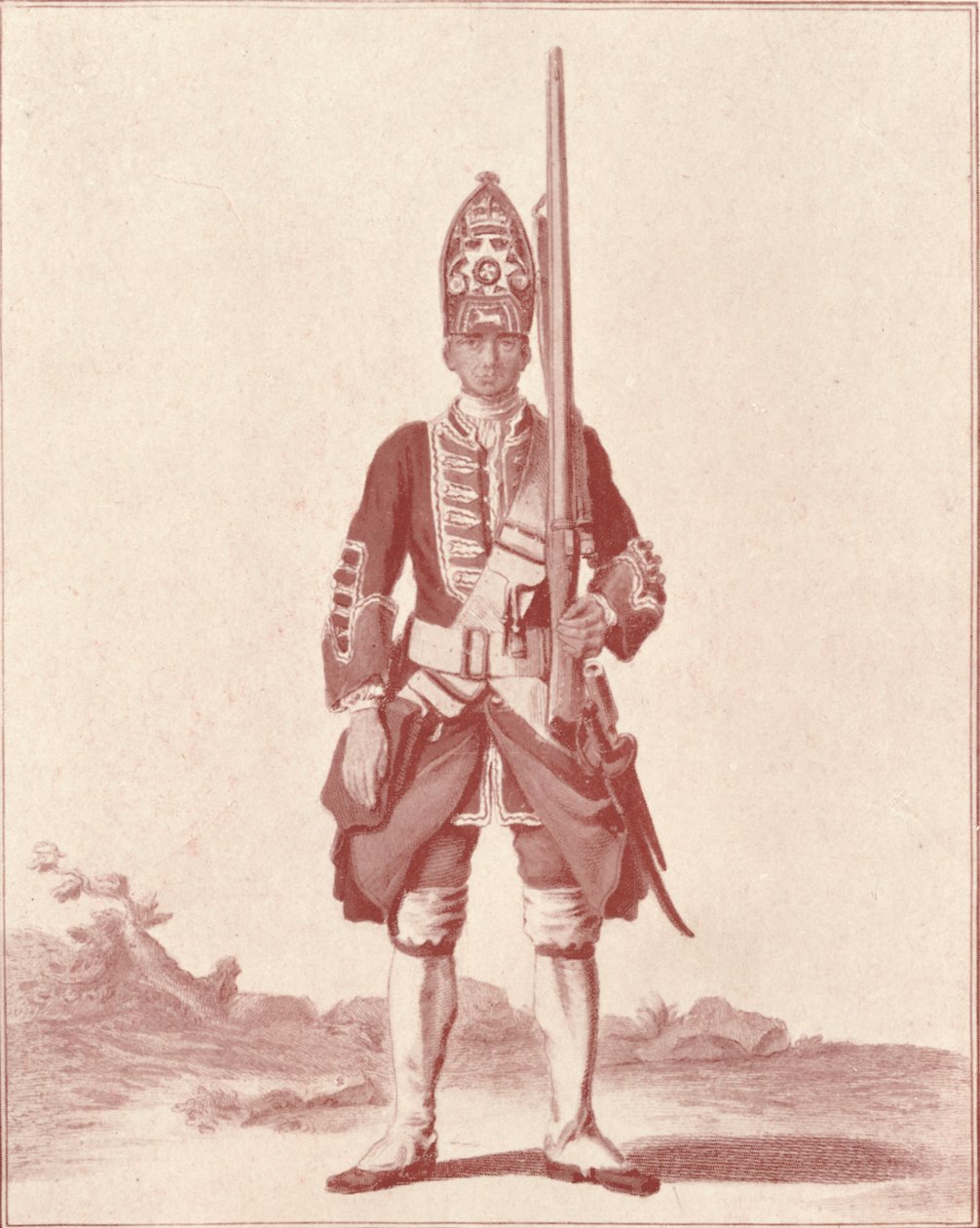 Dżentelmen, VII Pułk Fizylierów Królewskich 1742, 1742 1909 autorstwa Unbekannt