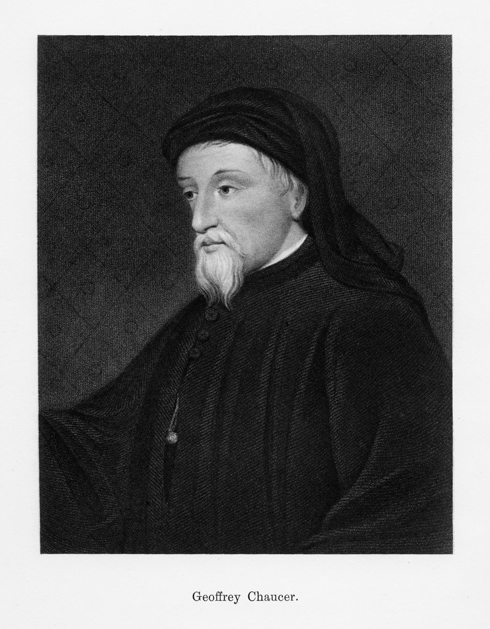 Geoffrey Chaucer, angielski pisarz, poeta, filozof, biurokrata i dyplomata, XIX wiek autorstwa Unbekannt