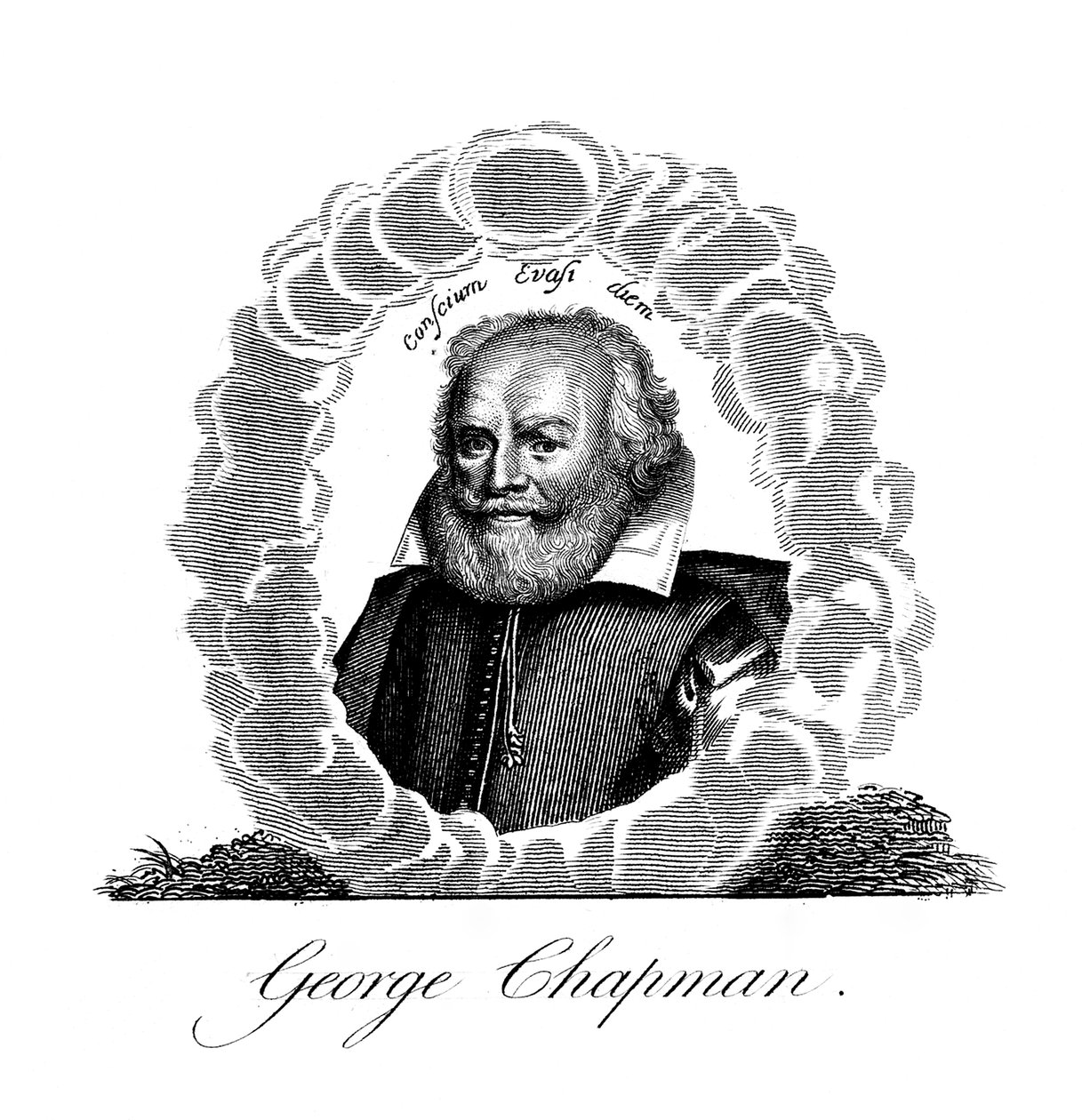 George Chapman, angielski dramaturg, tłumacz, poeta i klasyk, XIX w. autorstwa Unbekannt