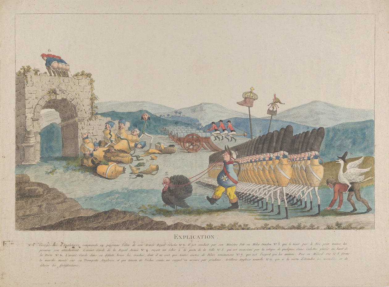 Jerzy III dowodzący armią dzbanków, 1794. autorstwa Unbekannt