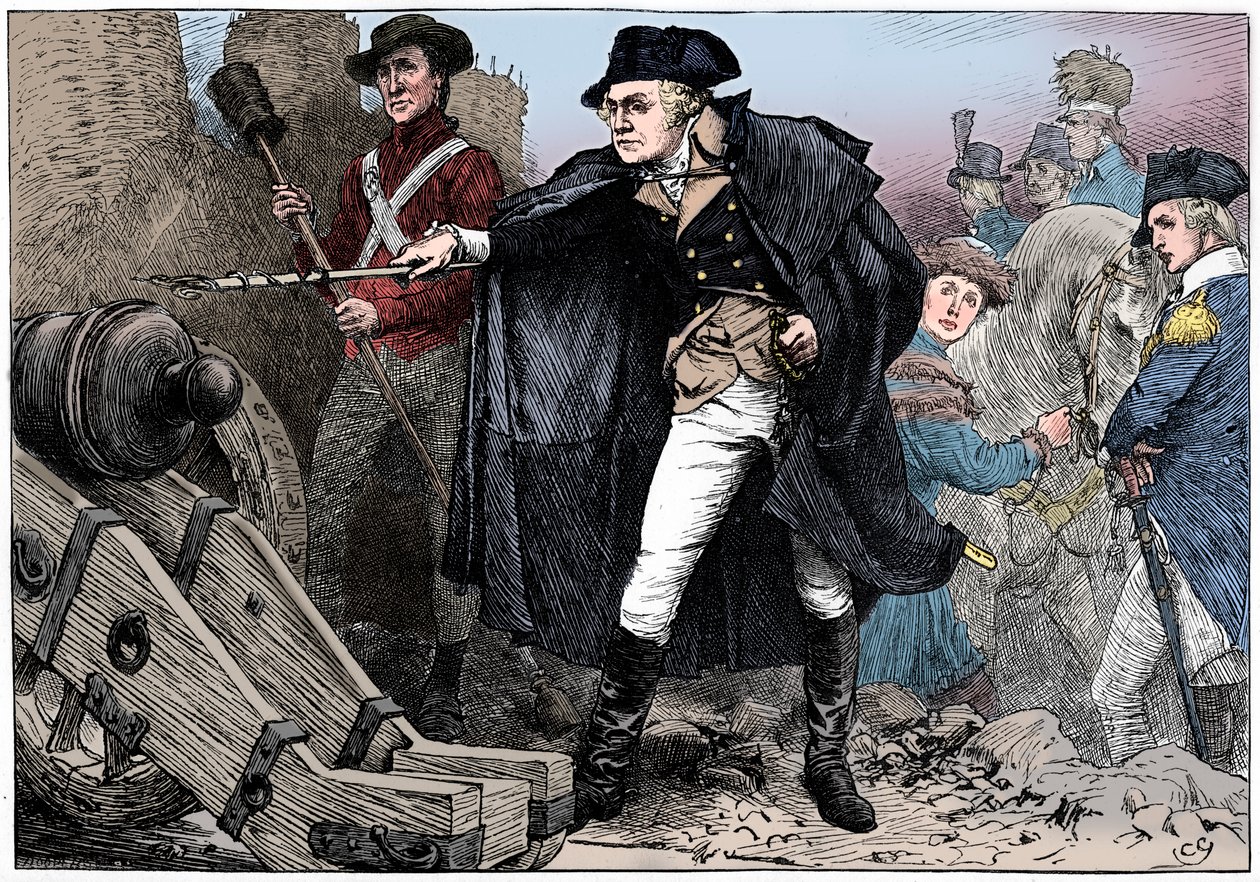 Jerzy Waszyngton podczas oblężenia Yorktown w Wirginii, 1781 c1880 autorstwa Unbekannt