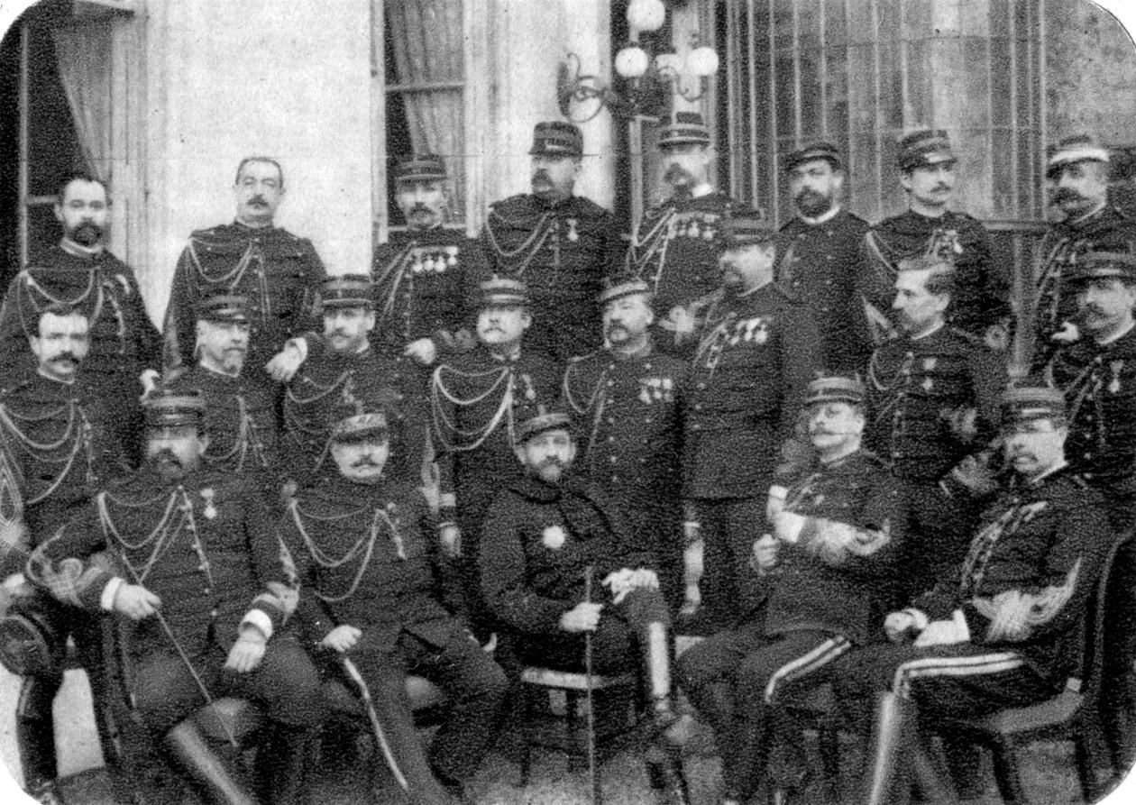 Georges Boulanger, francuski generał i polityk, z innymi oficerami armii, 1888 autorstwa Unbekannt