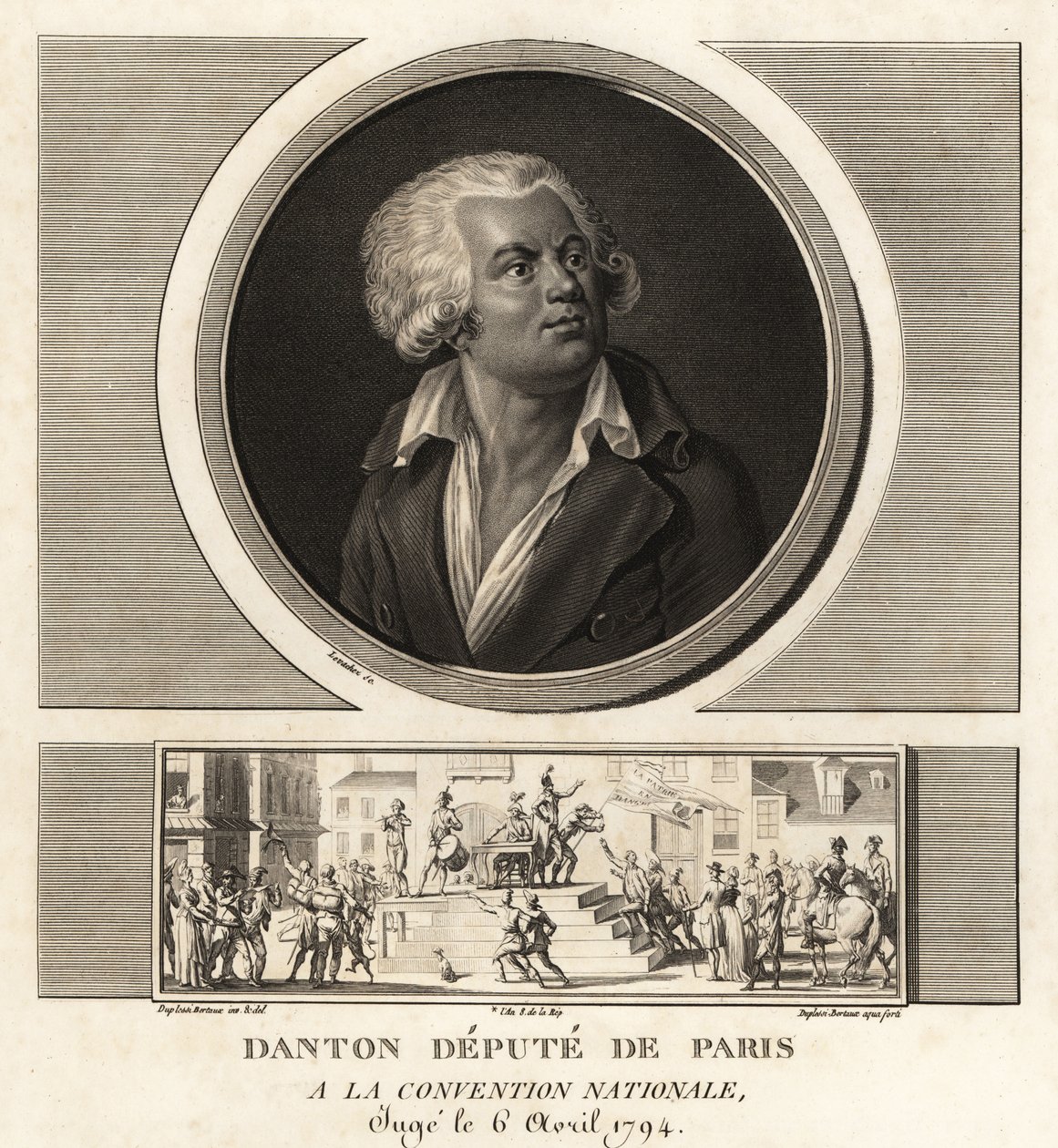 Georges Danton, deputowany paryski na konwencji narodowej, stracony 1794 autorstwa Unbekannt