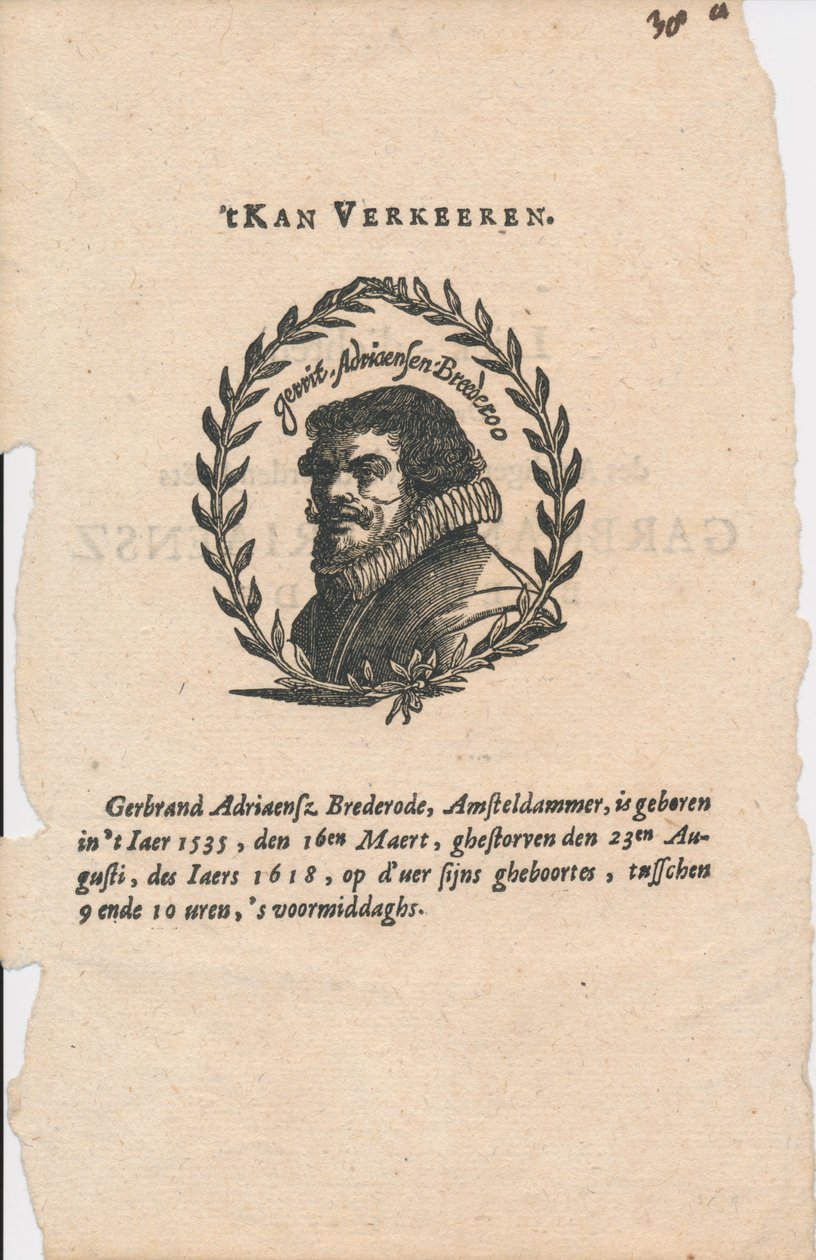 Gerbranda Adriaensza. Bredero 1585-1618 autorstwa Unbekannt